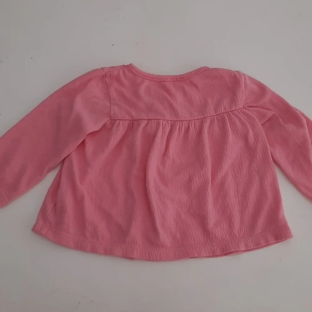 Carters 12 months pink lightweight cardigan with ruffle detail